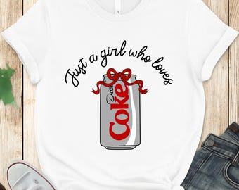 Diet Coke SVG PNG, Cute Soda Can with Red Bow Clipart, Girls shirts design, Aesthetic Fizzy Drink Sublimation, Coke Lover Illustration cans