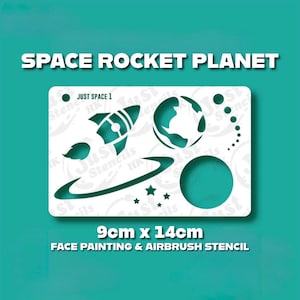 Sjabloon Galaxy Space Rocket Planet: schminken en airbrush-tatoeage