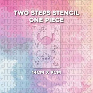 Face Painting Stencil: Two Steps, One Piece Design (14cm x 9cm)