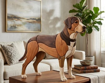 Patrón de marquetería de perro en PDF, plantilla de sierra de calar de Labrador Retriever, diseño de carpintería de animales domésticos majestuosos, arte de pared DIY tamaño A4 en PNG