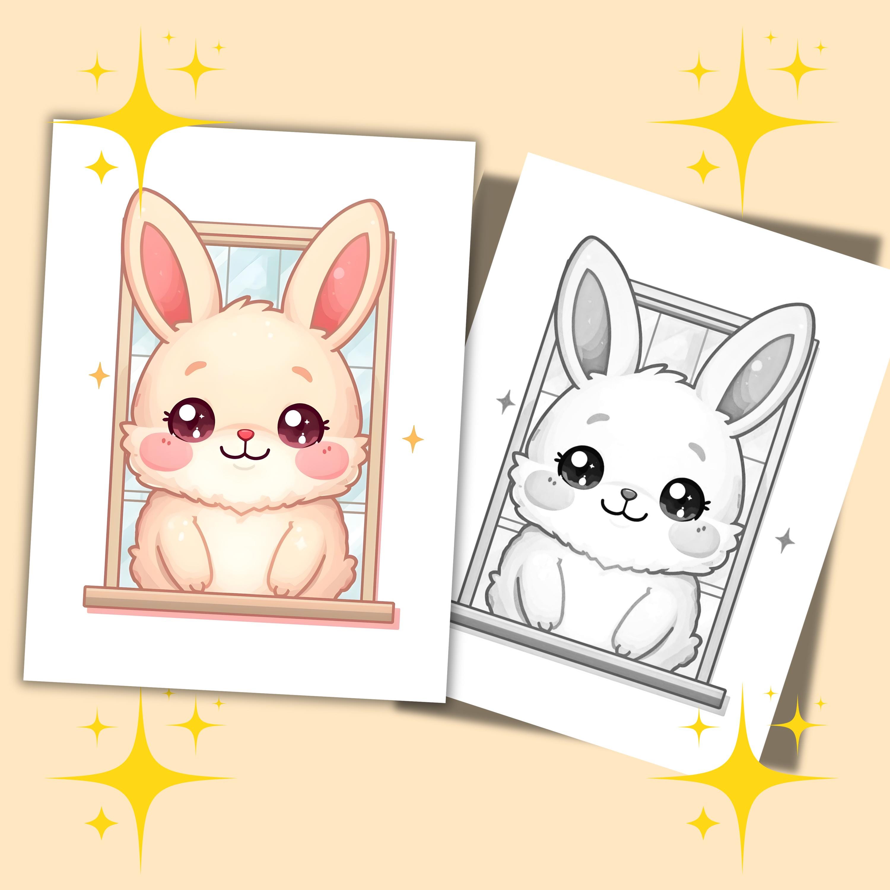 Cute Rabbit Rumi Colouring Bunny Coloring Pages: 30 Kawaii Rabbit Designs (digital Download) - Etsy