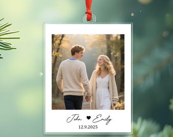 Custom Couple Name & Date Keepsake, Acrylic Decoration, Wedding Anniversary Gift, Valentine's Day Gift, Holiday Decoration For Tree Or Home