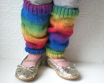 Baby Leg Warmers, Over the Rainbow, Knit with Luxury Yarn, Toddler Leg Warmers