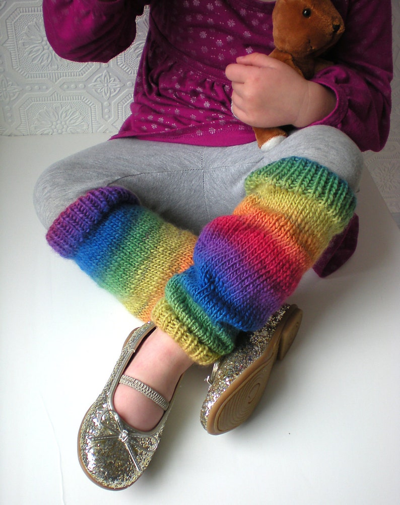 Baby Leg Warmers Over the Rainbow Knit with Luxury Yarn Etsy