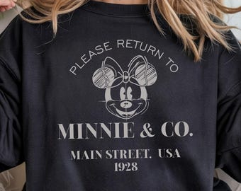 Vintage Minnie Main Street Sweatshirt, Retro Disney Inspired Graphic Shirt