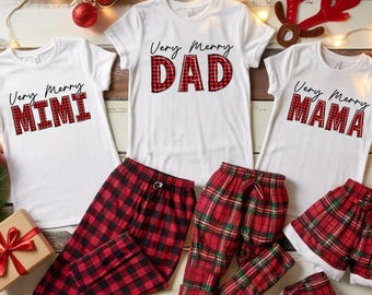Buffalo Plaid Family Christmas Shirts, Matching Holiday Set for Mom Dad Kids, Xmas Outfit