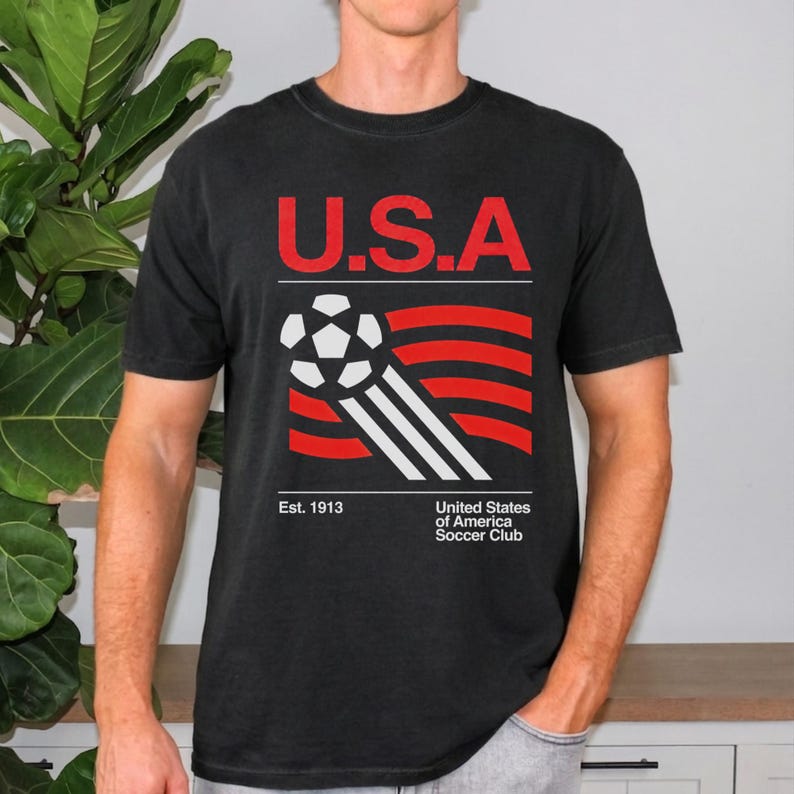 USA Soccer World Vintage Comfort Colors Shirt, USA Soccer Retro Shirt, United States Football Tee, US Soccer Gift bild 11