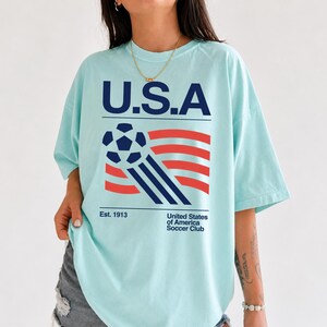 USA Soccer World Vintage Comfort Colors Shirt, USA Soccer Retro Shirt, United States Football Tee, US Soccer Gift bild 10