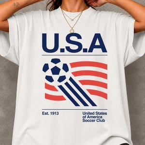 USA Soccer World Vintage Comfort Colors Shirt, USA Soccer Retro Shirt, United States Football Tee, US Soccer Gift bild 1