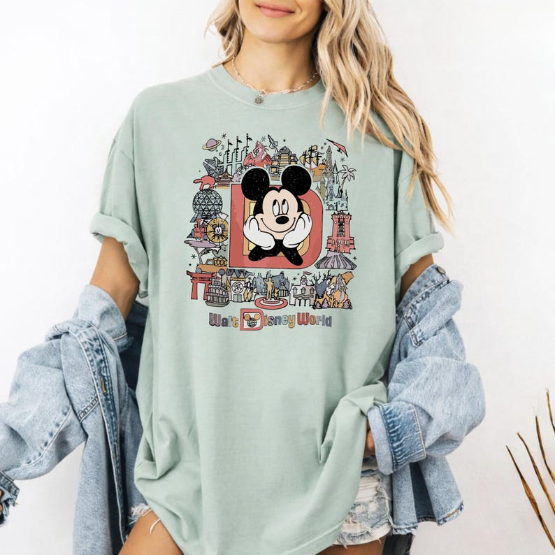 Comfort Colors® Walt Disney World Mickey Shirt Vintage Park Unisex Graphic Tee 画像 5