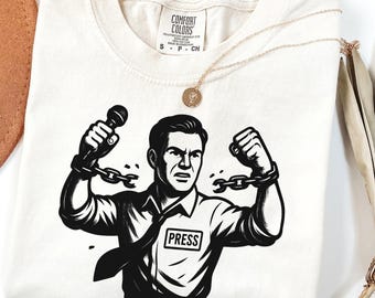 Press Freedom Shirt – Free Press Graphic Tee, Journalism Rights T-Shirt, Freedom of Speech Top, Protest Support Vintage Graphic