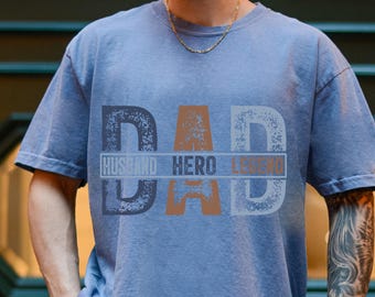 パパ、夫、ヒーロー、伝説のシャツ、父の日ギフトTシャツ（メンズ）、コンフォートカラーズ パパTシャツ、史上最高のパパシャツ、子供からのパパへのギフト、パパシャツ