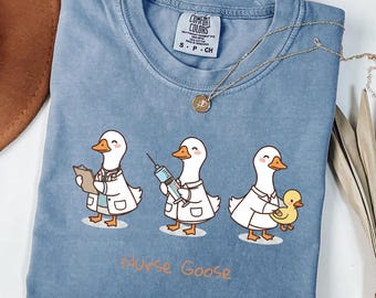 ナースシャツ - ナースグースのかわいいTシャツ、面白いナース漫画Tシャツ、看護師への看護感謝ギフト