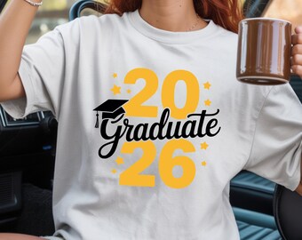 2026年卒業生Tシャツ、2026年卒業生Tシャツ、コンフォートカラーズ卒業ギフト、2026年シニアTシャツ、高校・大学卒業シャツ、2026年卒業生