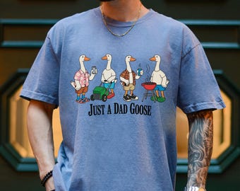 ただのパパのガチョウシャツ、面白いパパのTシャツ、父の日のギフト、ガチョウパパTシャツ、面白い父親へのギフト、パパライフシャツメンズ、最高のパパのガチョウシャツ