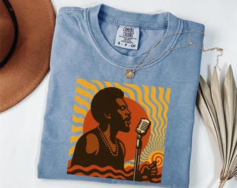 Camiseta inspirada en D'Angelo: leyenda de la música retro con colores cómodos, camiseta con gráfico de soul vintage
