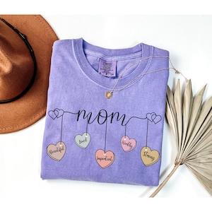 Shirt met hartjeslabel moeder, Beautiful Loved Strong-T-shirt, Moederdagcadeau