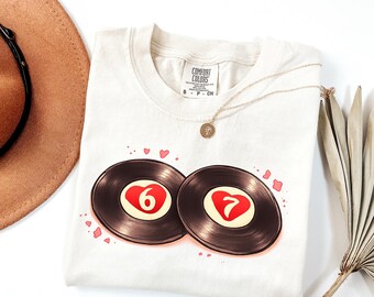 バレンタインデーシャツ - レコードラブTシャツ、音楽愛好家バレンタインTシャツ、シックスセブンロマンティックTシャツ