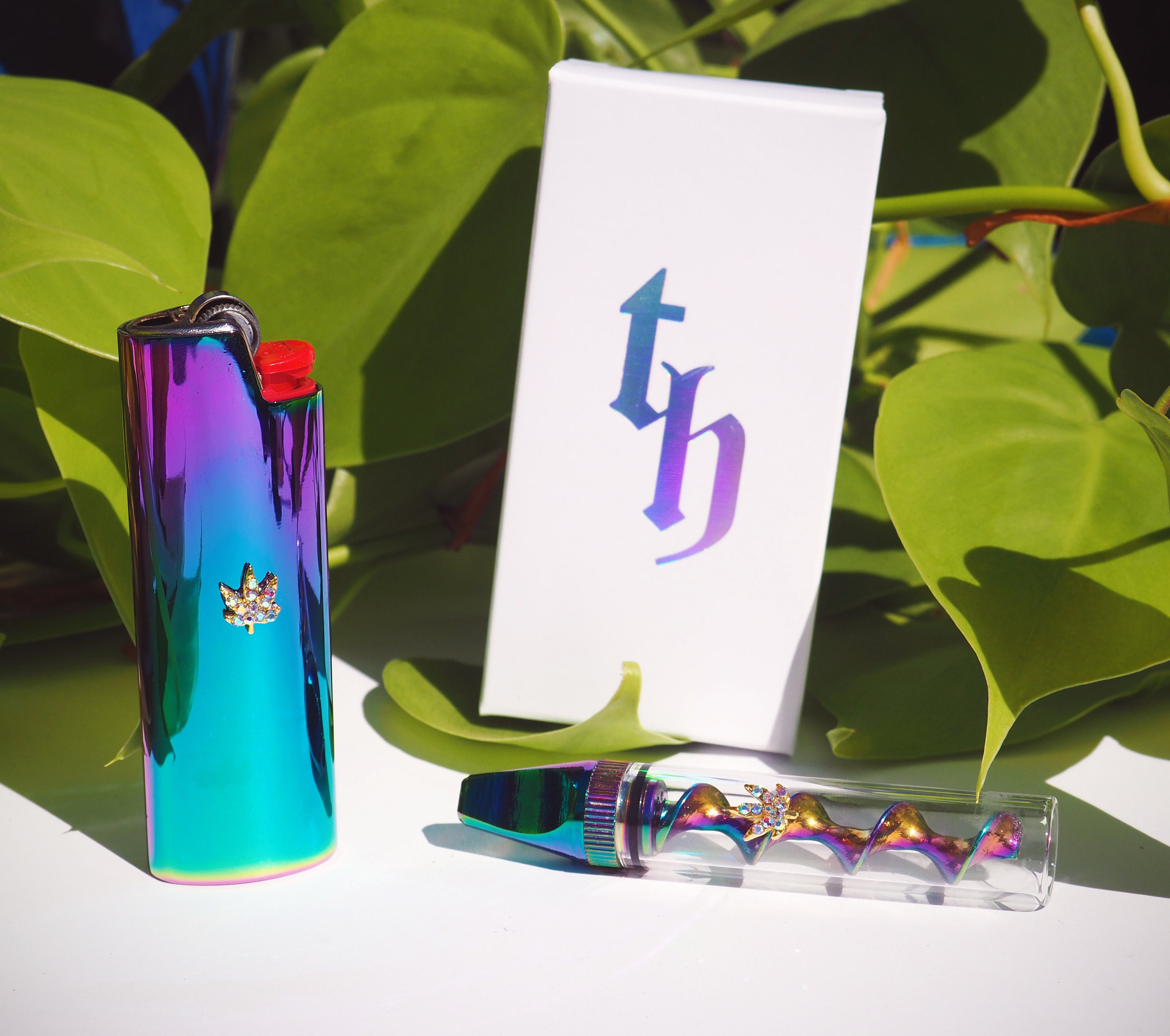 Rainbow glass BLUNT & LIGHTER CASE set all tools Etsy