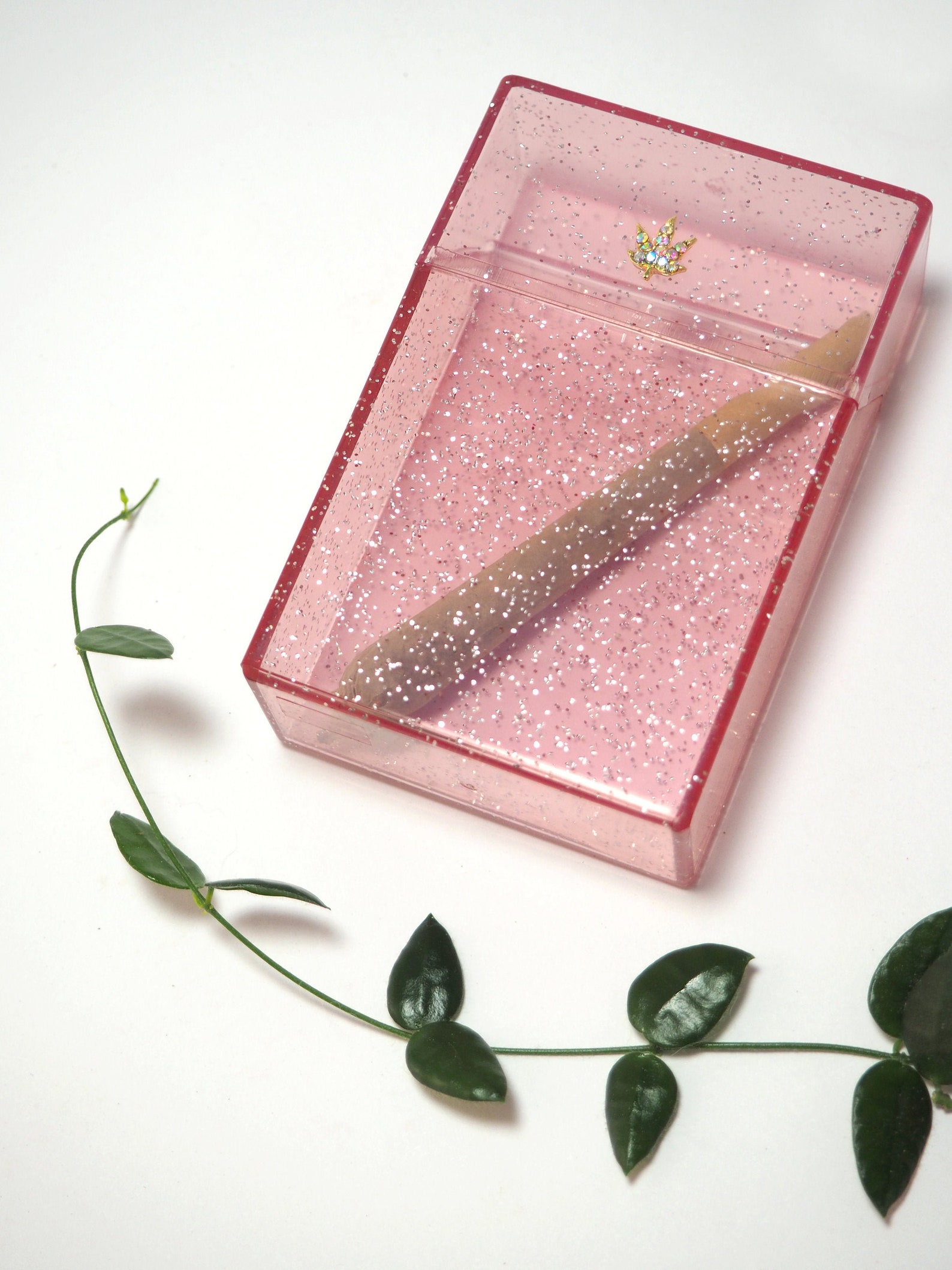 Baby PINK SPARKLE cigarette case set glitter girly smoking Etsy