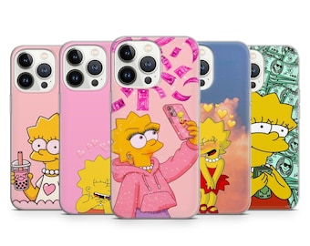 Trendy Cartoon Lisa Phone Case Aesthetic Pink Pop Art Phone Cover for iPhone 17 16 15 14 13 12 11 XR Samsung S25 S24 S23 S22 Pixel 10  8
