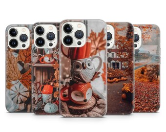 Cozy Autumn Aesthetic Phone Case Rustic Fall Pumpkin Cottage Warm Mug Phone Cover for iPhone 17 16 15 14 13 12 Samsung S25 S24 S23 Pixel 10