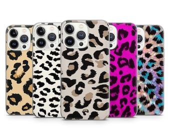 Trendy Leopard Print Phone Case Bold Animal Pattern Phone Cover for iPhone 17 16 15 14 13 12 11 XR Samsung S25 S24 S23 S22 Pixel 10 8