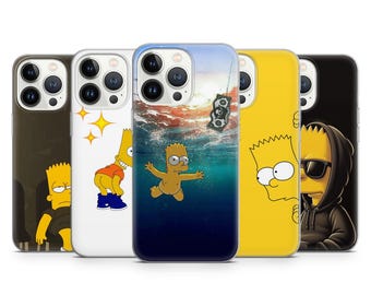 Cool Cartoon Bart Boy Phone Case Funny Street Style Pop Art Cover for iPhone 17 16 15 14 13 12 11 XR Samsung S25 S24 S23 S22 Pixel 10 8