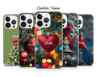 Festive Christmas Ornament Phone Case Personalized Holiday Lights Phone Cover for iPhone 17 16 15 14 13 12 11 Samsung S25 S24 S23 Pixel 10