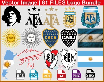 Pack de logos Argentine Boca Juniors River Plate (versions svg, eps, pdf, png, jpg et ai) - Graphiques vectoriels, fichiers de découpe