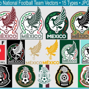 Mexico National Football Team Soccer Logos Bundle • PNG-Jpg Version Vector Graphic • Cut Files Poster • Digital Download • Print