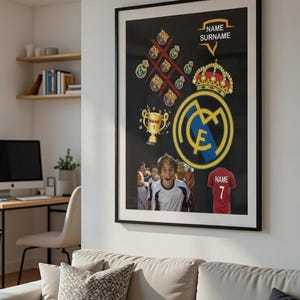 Décoration de mug personnalisée pour une fête | Real Madrid, Barcelone ou équipe de votre choix | Fichier PDF/PNG imprimable | Nom, numéro et âge personnalisés | Téléchargement numérique image 11
