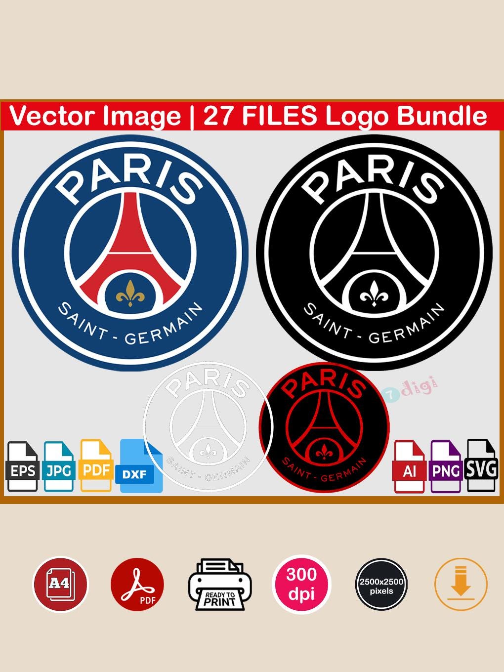 PSG Logo Svg-eps-dxf-pdf-png-jpg-ai Version Vector Graphic, Cut Files ...