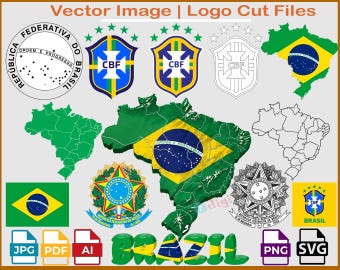 Brasil Logo svg-eps-pdf-png-jpg-ai Version Vector Graphic, Cut Files