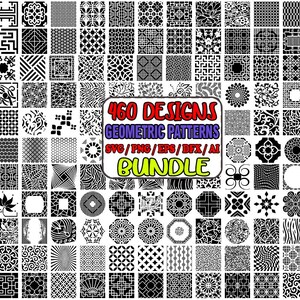 460 patrones sin costuras SVG, SVG geométrico, imágenes prediseñadas geométricas, vectores geométricos, patrones de líneas SVG, patrones geométricos SVG, descarga instantánea