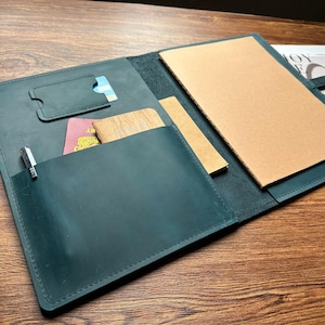 Leather Bag Portfolio Case Personalized: A4 Letter B5 and A5 size Organizer