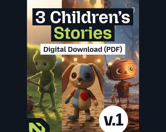 Kids Story eBook Set, Fun Illustrated Children's PDF Books (Digital Download)