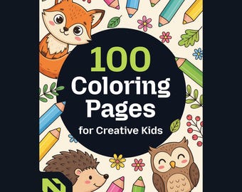 Libro para colorear para niños (100 páginas en PDF) / Libro electrónico imprimible para colorear para niños / Descarga digital