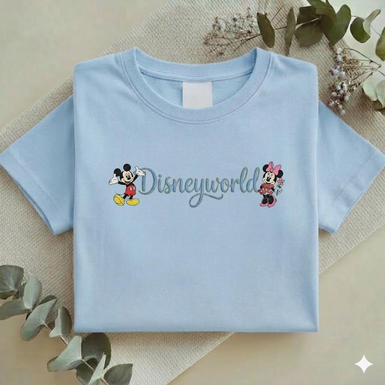 Embroidered Disneyworld Embroidered Sweatshirt, Mickey and Minnie Mouse Tee, Disney Family Trip Shirt, Disneyland Gifts Y-24022624 bild 2