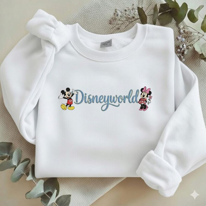 Embroidered Disneyworld Embroidered Sweatshirt, Mickey and Minnie Mouse Tee, Disney Family Trip Shirt, Disneyland Gifts Y-24022624 bild 13