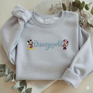 Embroidered Disneyworld Embroidered Sweatshirt, Mickey and Minnie Mouse Tee, Disney Family Trip Shirt, Disneyland Gifts Y-24022624 bild 9