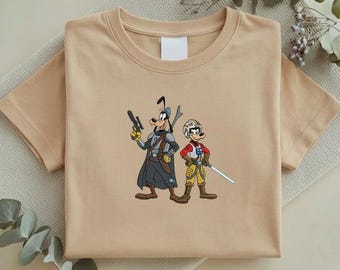 Goofy and Max Star Wars Embroidered Sweatshirt, Mandalorian Goofy Crewneck, Disney Father and Son Shirt, Galaxy Edge TripGift Y-08012610