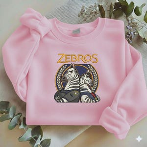 Embroidered Zebros Sweatshirt, Zootopia Zebra Police Officer Shirt, Movie Character Crewneck, Retro Animal Embroidery Gift Y-26022646 zdjęcie 10