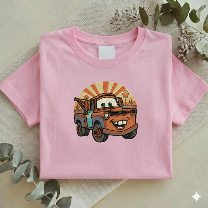 Embroidered Tow Mater Sweatshirt, Retro Cars Movie Embroidered Tee, Mater Tow Truck Vintage Shirt, Disney Cars Character Gift Y-02032618S image 14