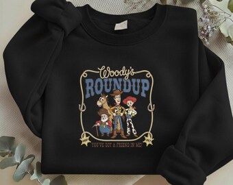 Embroidered Woody's Roundup Sweatshirt, Toy Story Jessie Bullseye Stinky Pete Crewneck, Custom Sheriff Woody Embroidery Shirt R-31032615