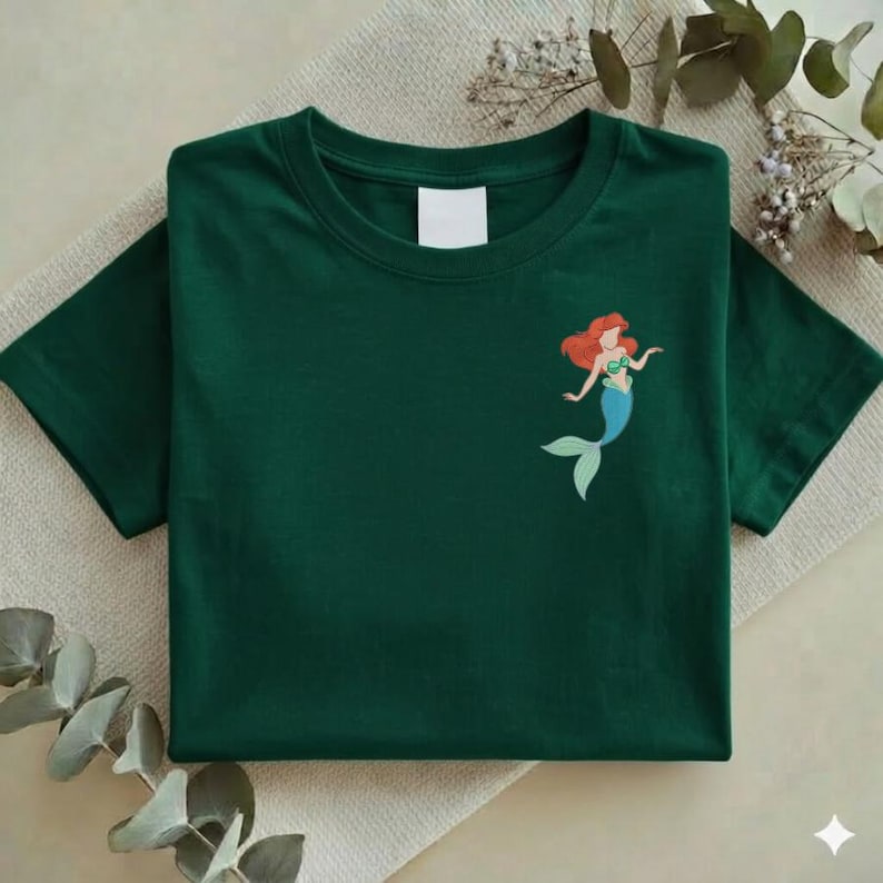 The Little Mermaid Embroidered Sweatshirt, Ariel Disney Princess Shirt, Mermaid Embroidery, Under the Sea Gift Y-03032603S image 16