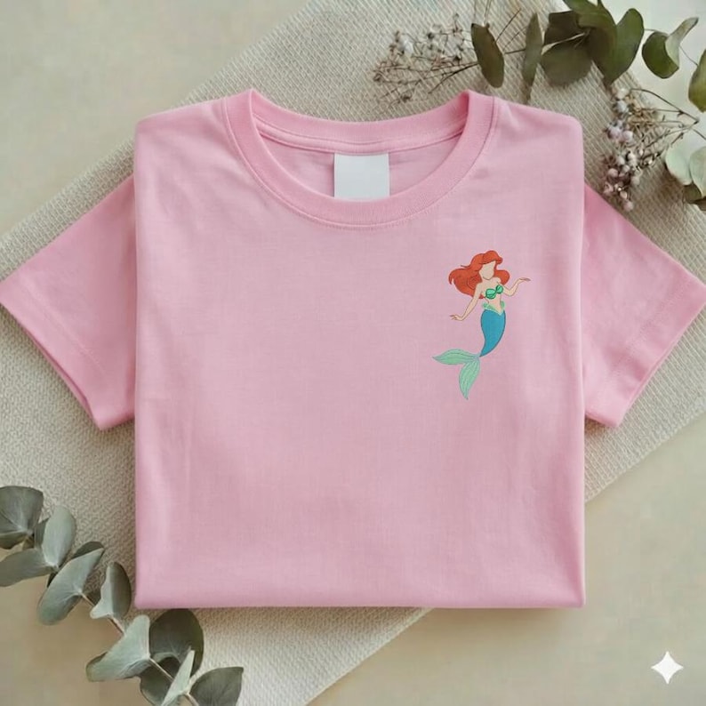 The Little Mermaid Embroidered Sweatshirt, Ariel Disney Princess Shirt, Mermaid Embroidery, Under the Sea Gift Y-03032603S image 1