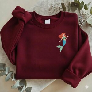 The Little Mermaid Embroidered Sweatshirt, Ariel Disney Princess Shirt, Mermaid Embroidery, Under the Sea Gift Y-03032603S image 19