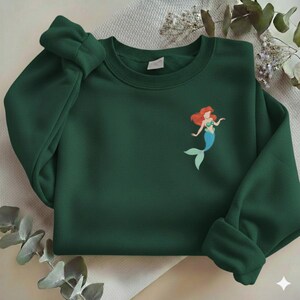 The Little Mermaid Embroidered Sweatshirt, Ariel Disney Princess Shirt, Mermaid Embroidery, Under the Sea Gift Y-03032603S image 17