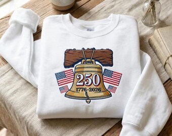 Vintage Liberty Bell Embroidered Sweatshirt, Retro American Heritage Crewneck, Patriotic US, Classic USA History Style Sweater R-15042607